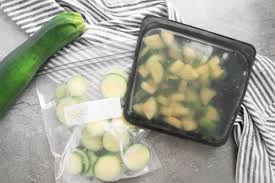 Stand the zucchini upright, you can now cut it like a pie. How To Freeze Zucchini Clean Green Simple
