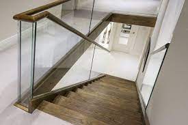 Dark Wood Staircase With Glass Balustrade Glass Staircase Railing Staircase Railing Design Balustrade Design