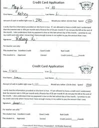 Classroom Credit Card Application Credit Card Application Credit Card Credits