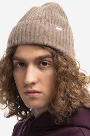 Wood Wood wool beanie Luca brown color at PRM US