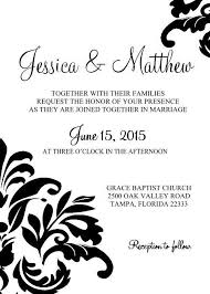 Black And White Wedding Invitations Templates Damask Wedding Invite Template Free Free Wedding Invitation Templates Wedding Invitations Free Wedding Invitations