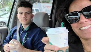 We did our schoolwork at Koffee Beanz Bistro & Catering today. The table  next to us blessed us and paid for our drinks. If you're