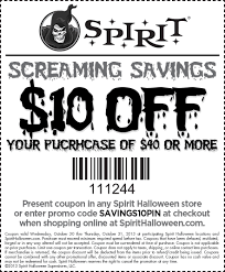 Time Is Running Out For You To Use Our Ghoulish Screaming Savings Coupon For 10 Off Your Purch Spirit Halloween Halloween Spirit Store Spirit Halloween Coupon