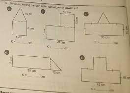 Contoh soal volume bangun ruang gabungan sumber : Tentukan Keliling Bangun Datar Gabungan Di Bawah Brainly Co Id