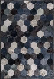 Hexagon Contemporary Geometric Rugs Dering Hall Textured Carpet Leather Rug Rugs On Carpet