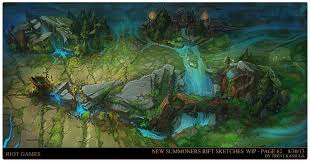 Summoners Rift League Of Legends Concept Art Rendering Exploration Trent Kaniuga Aquatic Moon Concept Art Game Concept Art League Of Legends