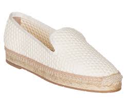Moncler Womens Off White Woven Josette Espadrille Flats Shoes