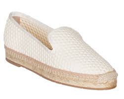 moncler womens off white woven josette espadrille flats shoes