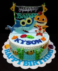 Birthday Cake For Baby Boy 1 Year Price Baby Shark Design Fresh Cream Cake Paulineshomemademalacca Shark Birthday Cakes Baby Boy Birthday Cake Shark Birthday Party