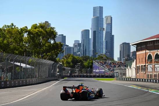 Max Verstappen's Red Bull spins into the barriers at Turn 1