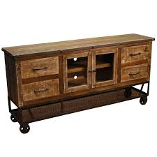 Some will only receive 65 inch tv stands, and others will support larger sets. Rustic Distressed Reclaimed Solid Wood Credenza Tv Stand Entertainment Console Crafters And Weavers