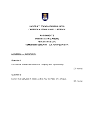 Dibuat(trace) atas nama biar cantik skit bila nak submit assignment. Assignment 2 Pjj Law299