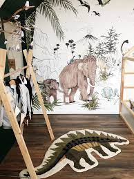het petit tapis vloerkleed voor de kinderkamer thuis in het kamertje van kick met dino thema vloerkleed de kinderkamer kleurencombinatie