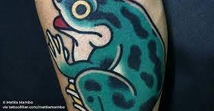 Published on august 24, 2016 , under tattoos. Traditional Frog Tattoo On The Left Forearm