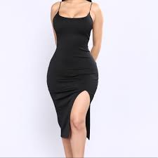 Fashion Nova Dresses Fashion Nova Midi Black Dress W Slit Poshmark