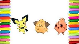 Free download 32 best quality igglybuff coloring pages at getdrawings. Pokemon Coloring Pages For Kids Pichu Cleffa And Igglybuff Youtube