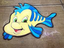 Flounder Sidewalk Chalk Art Sidewalk Chalk Art Sidewalk Art Chalk Art