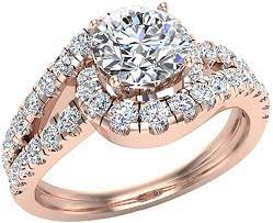 El compromiso es un momento muy importante para una pareja, siendo que este es el momento oficial en el que los novios anuncian que quieren contraer matrimonio ¿cuál elegirás? Amazon Com Anillos De Compromiso De Diamante Para Mujer 1 25 Quilates Estilo Ola De Mar Cuerpo Dividido Oro De 14 Quilates I I1 Jewelry