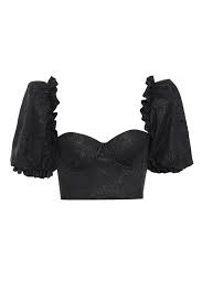 Clothing Tops Amare Black Sparkle Puff Sleeve Corset Black Sparkle Fashion Clothes