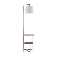 Get free shipping on qualified usb port floor lamps or buy online pick up in store today in the lighting department. Versanora Lilah Floor Lamp With Usb Port Faux Marble Table And White Shades Overstock 31930982