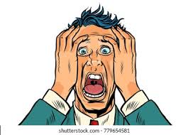 Shocked Man Panic Horror Stress Concept: стоковая векторная графика (без лицензионных платежей), 1015881493 | Shutterstock