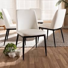 Regnier Upholstered Parsons Chair In Black In 2020 Faux Leather Dining Chairs Leather Dining Chairs White Dining Chairs