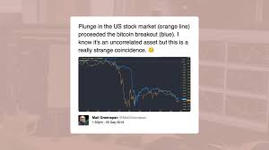 In my opinion, the bitcoin exchange rate will collapse in case of a stock market crash. Coincidence Or Correlation U S Stock Market Plunge Preceded Bitcoin S Crash To 7 900 Amazing Crypto