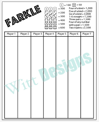 pdf 8 5x11 farkle score card instant download pdf file to