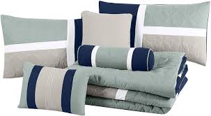 Ships free orders over $39. Buy Chezmoi Collection 7 Piece Quilted Patchwork Comforter Set Queen Blue Gray Online In Vietnam B00l9igsey