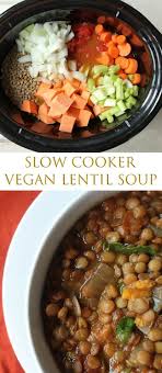 Vegan Slow Cooker Easy Lentil Soup Gina Michele Slow Cooker Lentil Soup Lentil Soup Easy Vegan Slow Cooker