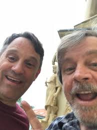 All the way from Austin TX! It's my kid brother Patrick (#7 of 7) here to  visit me (#4 of 7) in #CzechRepublic while shooting @KnightfallShow. Millie  & Mabel welcomed him with