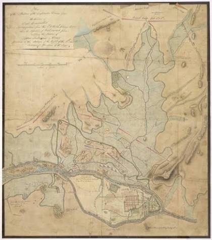 RBSI - VERY RARE : PLAN of the Position of the Confederate Armies under the direction of Earl Cornwallis before Seringapatam from the 5th to the 24th February 1792 when the Cessation