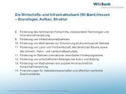 Kfw and #wibank, the promotional institution of the german state of hesse, have agreed to integrate wibank's commercial promotional products into kfw's online promotional funding platform. Innovationsfinanzierung Forderkredite Des Landes Hessen Ppt Video Online Herunterladen