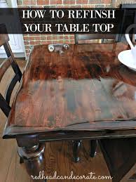 Diy Refinished Dining Table Redhead Can Decorate Diy Table Top Furniture Fix Refinished Table