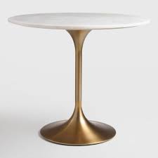 Marble Top Leilani Tulip Dining Table Gold Wood Small By World Market In 2019 Tulip Dining Table Dining Table Marble Bistro Table