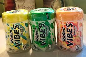 Trident Vibes Gum Ooh La Lemon Spearmint Rush And Tropical Beat Gum Spearmint Study Break