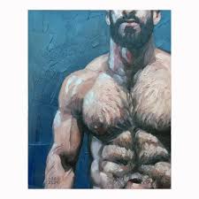 Poster Print Hairy Hunk by Kenney Mencher A Portrait of a - Etsy