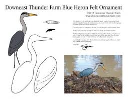 Great Blue Heron Ornament Felt Birds Ornaments Felt Birds Sewing Stuffed Animals