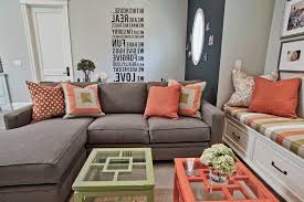 Coral Living Room Ideas Living Room Contemporary With Green And Orange Accents Glass Contemporary Living Room Design Roman Shades Living Room Living Room Green