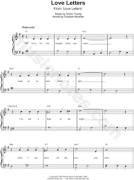 Adaptations written by pianists, without unnecessary difficulty, made to be played Love Letters From Love Letters Sheet Music Easy Piano In G Major Download Print Sku Mn0065487