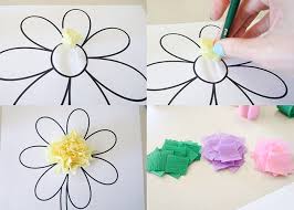 Almost 300 tissue paper craft ideas for kids! Tissue Paper Flower Art Project Woo Jr Kids Activities