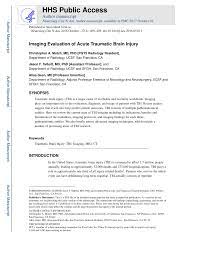 Pdf Imaging Evaluation Of Acute Traumatic Brain Injury