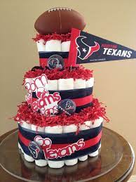 Born To Be Texans Fans Diaper Cake Go Houston Texans Texans Baby Shower Luxury Baby Shower Sports Baby Shower Theme