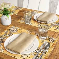 Orange and white floral damask cloth placemat. Placemats Target