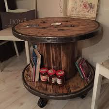 Kabeltrommel Industrie Design Holztrommel Tisch Rollen Vintage Metallumrandung Kabeltrommel Tisch Kuche Tisch Kuchentisch