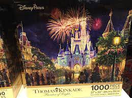 The colors really caught my eye when i first saw it. Disney Parks Thomas Kinkade Main Street Usa Wdw Puzzle 1000 Pcs New With Box Thomas Kinkade Disney Thomas Kinkade Disney Puzzles Kinkade Disney