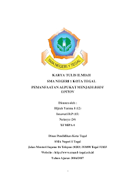 Contoh Karya Tulis Ilmiah Research Papers Academia Edu