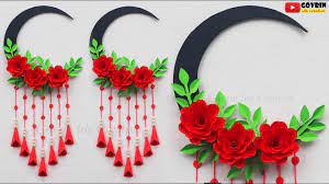 It's a diy room decor idea.materials :1. Rose Paper Craft Wall Hanging Paper Flower Wall Decor Diy Room Decor Diy Home Decoration Ideas Youtube