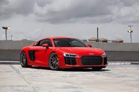 Also images, photos, pictures, backgrounds by audi r8 v10. Red Audi R8 V10 Adv1 Forged Wheels Cars Wallpapers Hd Desktop And Mobile Backgrounds