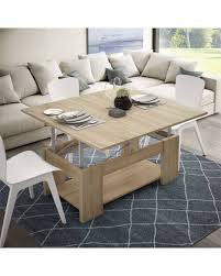Boulon blanc, una mesa de centro que se convierte en mesa de comedor con un solo movimiento. Mesa De Centro Convertible Tina Molimobel